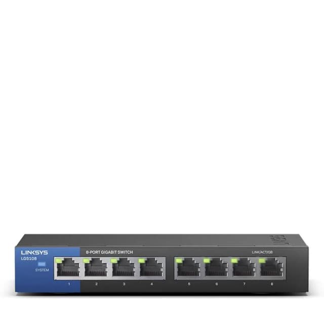 Комутатор Linksys LGS108 8xGE, Некерований