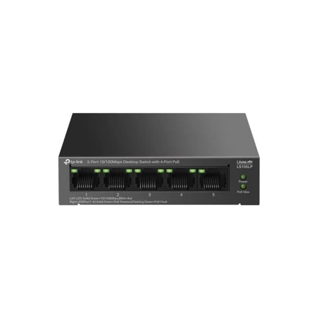 Комутатор TP-LINK LS105LP 5xFE (4xPoE), 41 Вт