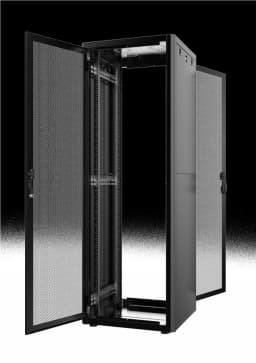 Шафа MIRSAN 19", 42U, GTN, перфоровані двері, 800x800 мм, максимально 1000 кг, чорна