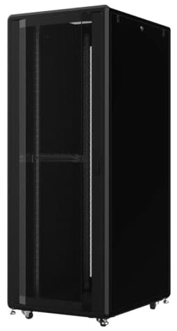 Шафа MIRSAN 19", 46U, GTS, перфорація 63%, 600x1100 мм, максимально 2000 кг, чорна