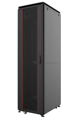 Шафа MIRSAN 19", 32U, GTV, скляні двері, 600x800 мм, максимально 2000 кг, чорна