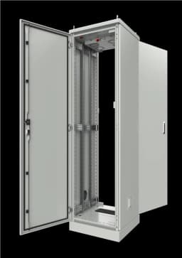 Серверна шафа MIRSAN 19", 42U, зібрана, з цоколем 100мм, 600х600 мм, IP54, чорна