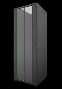 Серверна шафа MIRSAN 19", 46U, DCN ЦОД, зібрана, 80% склянні двері, + 4 модулі з АТ, 800х600 мм, максимально 3000 кг, чорна