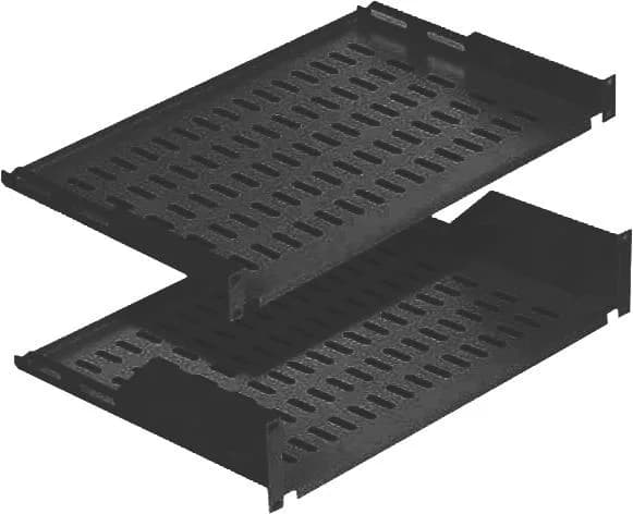 Полиця MIRSAN 19", 2U, консольна, глибина 350 мм, чорна