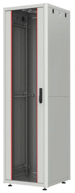 Шафа MIRSAN 19", 42U, GTN SERVER, зібрана, склянні двері, 600x1000 мм, максимально 1000 кг, сіра