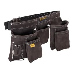 Пояс для інструменту Stanley, 5 відділень, металевий тримач молотка, шкіра