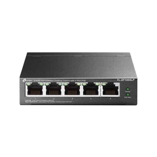 Комутатор TP-LINK TL-SF1005LP 5x1FE (4xPoE), 41Вт, Некерований