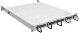 Полиця ZPAS 19", 1U, з кільцями та щітками регульована, глибина 450-550 мм, 120кг максимально, чорна