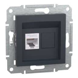Розетка комп'ютерна rj45 Schneider Electric, Asfora (антрацит)