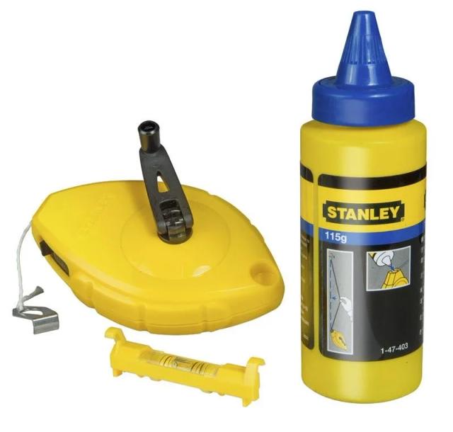 Шнур розмічальний Stanley OPP, 30м, до30г крейди, + підвісний рівень та крейда