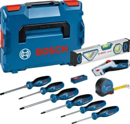Набір професійних викруток та змішаних ручних інструментів Bosch Professional L 3.5, SL6.5, TX15, TX20, PH1, PZ 2мм, рулетка 5м, рівень 25см 19шт