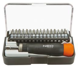 Біти Neo Tools 5/32", бітотримач, прецизійні, SL,PH,PZ,T,H, 30мм, CrV, кейс, набір 17шт