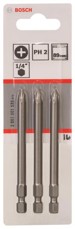 Біти Bosch Professional Extra-Hart PH2, 89мм, 3шт