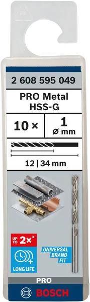 Свердло Bosch Professional HSS-G по металу, 1мм, 10шт