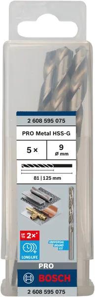 Свердло Bosch Professional HSS-G по металу, 9мм, 5шт