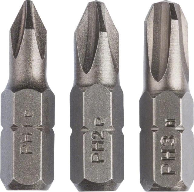 Біти Bosch PH1, PH2, PH3, 25мм набір 3шт