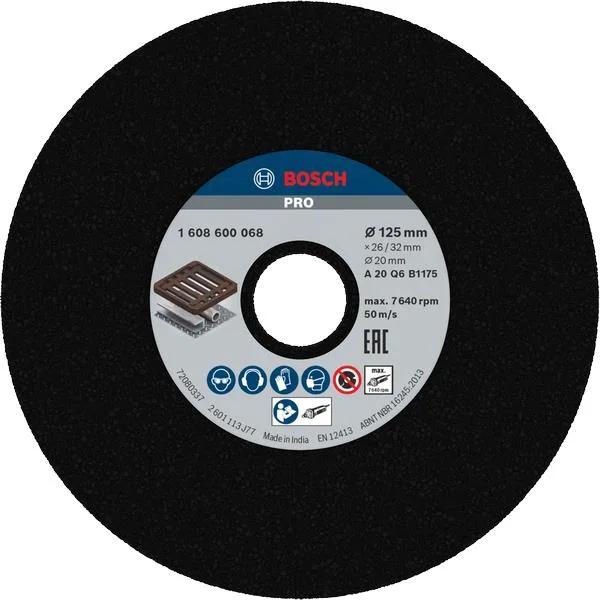 Диск шліфувальний Bosch Professional для металу 125x26x20мм