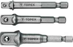 Перехідник TOPEX, 1/4",3/8",1/2", для торцевих головок, набір 3шт