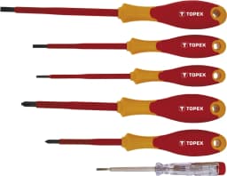 Викрутки TOPEX діелектричні, тестер напруги, SL,PH, сталь CrMo набір 6шт