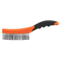 Щітка дротяна Neo Tools пряма, 4х16 рядів, прямий дріт 0.3мм, 260мм, двокомпонентне руків'я