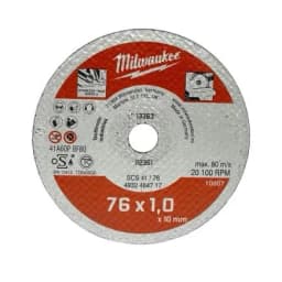 Диск відрізний Milwaukee по металу 76х1х10мм, набір 5шт