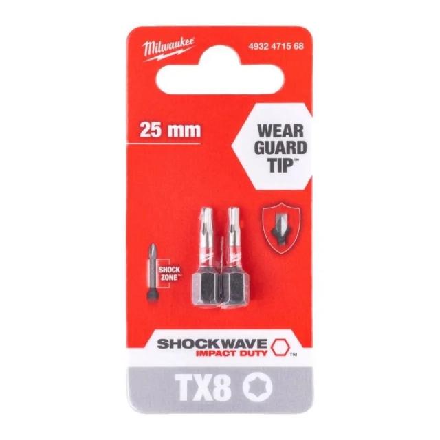 Біти Milwaukee Shockwave, TX8х25мм, набір 2шт