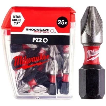 Біти Milwaukee Shockwave, PZ2х25мм, набір 25шт