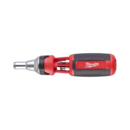 Викрутка Milwaukee з тріскачкою, 7 насадок, руків'я двокомпонентне, PH1, PH2, PZ1, PZ2, Torx15, Torx20, SL5.5, 152мм, сталь CrV