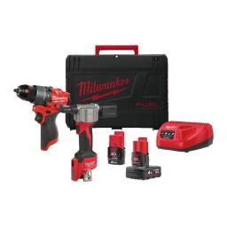 Набір із двох акумуляторних інструментів Milwaukee M12 FPP2D2-422X FUEL POWER PACK IN2 шурупокрут-дриль M12 FPD2 заклепочник акумуляторний M12 BPRT акб 1х2А·год 1х4А·год кейс