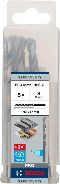 Свердло Bosch Professional HSS-G по металу, 8мм, 5шт