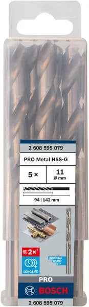Свердло Bosch Professional HSS-G по металу, 11мм, 5шт