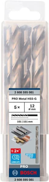 Свердло Bosch Professional HSS-G по металу, 12мм, 5шт