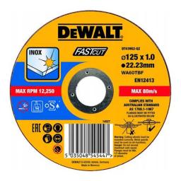 Диск відрізний DeWalt INOX FASTCUT по металу 125х1х22.23мм