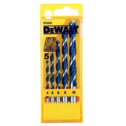 Набір свердел по дереву DeWALT Extreme Impact, 4-10мм, кейс, 5шт