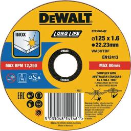 Диск відрізний DeWalt INOX Long Life по металу 125х1.6х22.23мм