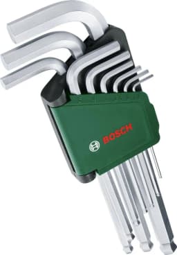 Ключі шестигранні Bosch, кулястий наконечник, 1.5-10мм, CrV, набір 9шт