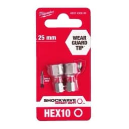 Біти Milwaukee Shockwave, Hex10х25мм, набір 2шт