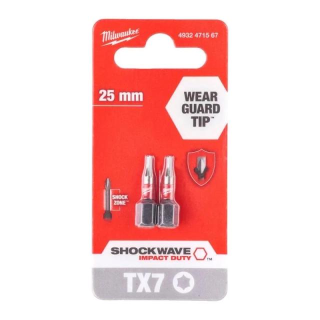Біти Milwaukee Shockwave, TX7х25мм, набір 2шт
