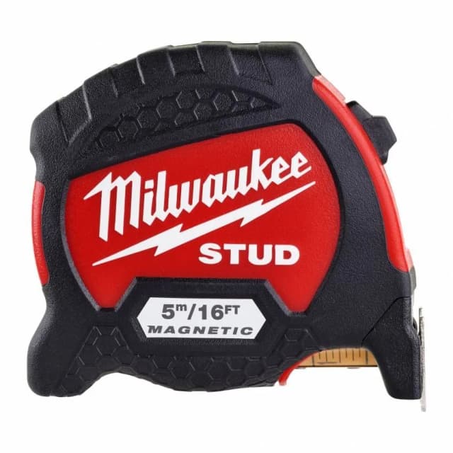 Рулетка Milwaukee STUD, 5мх33мм, з фіксатором змотування, АБС-пластик, магніт
