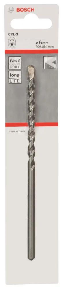 Свердло по бетону Bosch Professional CYL-3, 6х90х150мм SilverPercussion