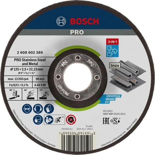 Диск відрізний Bosch Professional для нержавіючої сталі та металу 3в1 125x2.5x22.23мм