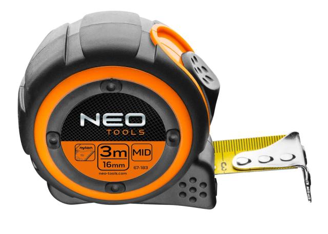 Рулетка Neo Tools, 3мx16мм, магніт