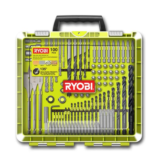 Набір біт і свердел Ryobi RAKDD100 кейс 100шт