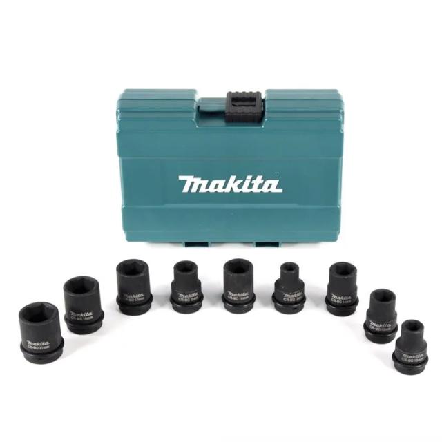 Торцеві головки Makita, ударні, 8-21мм, кейс, набір 9шт