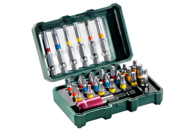 Біти Metabo BitBox 1/4", магнітний бітотримач, перехідник, SL,PH,PZ,H,T, сталь S2, кейс, набір 29шт