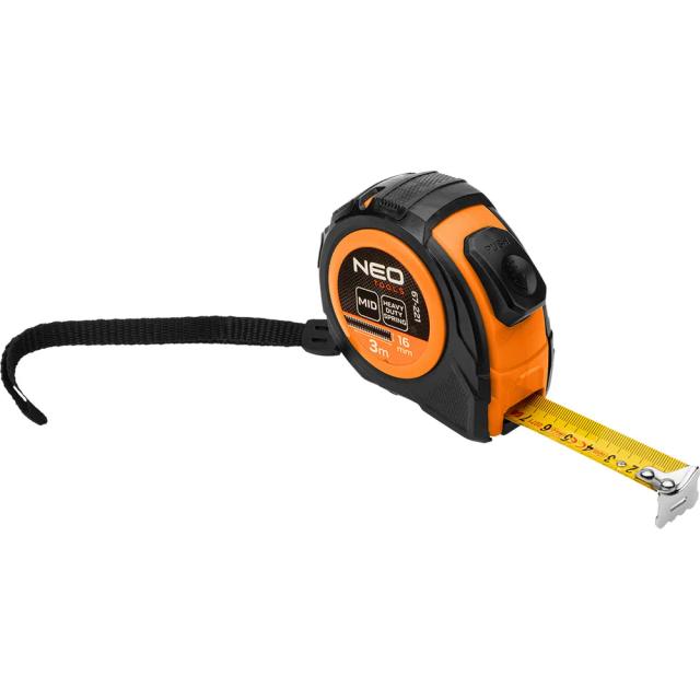 Рулетка Neo Tools, 3мx16мм, з фіксатором змотування