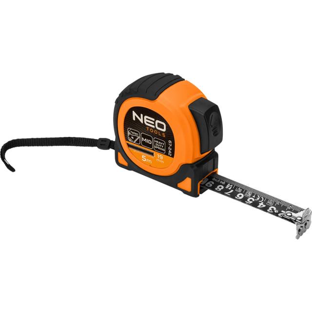Рулетка Neo Tools Super Black, 5мx19мм, з фіксатором змотування, магніт