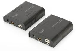 Подовжувач DIGITUS HDMI KVM по IP, комплект, Full HD, 1080p, через мережевий кабель (Cat 5, 5E, 6), 120м