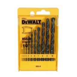 Набір свердел по металу DeWalt HSS-R, 1-10мм, кейс 10шт