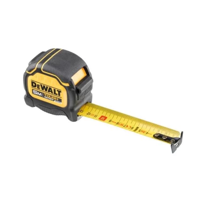 Рулетка DeWALT TOUGH, 5мх32мм, з фіксатором змотування, АБС-пластик, магніт